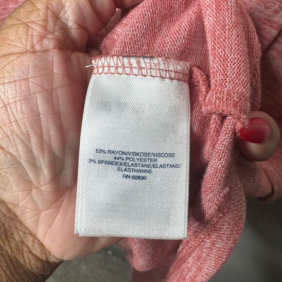 Lands’ End Women’s 1X Pink Heather V-Neck 3/4 Sleeve Tunic Top Plus Size - Picture 3 of 7